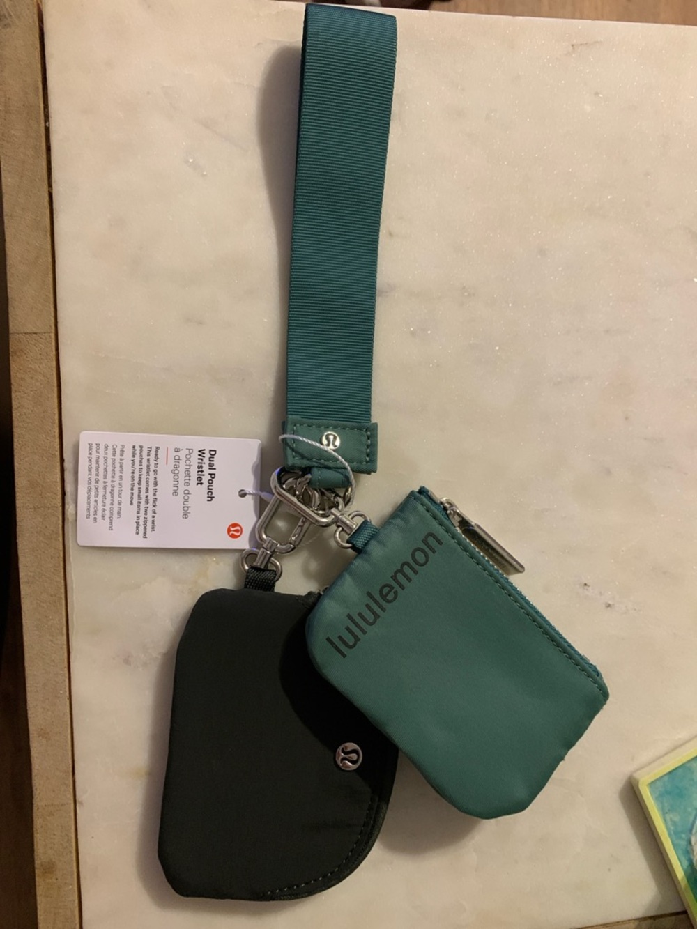 lululemon athletica Teal and Dark Green Key & Card Holder Set